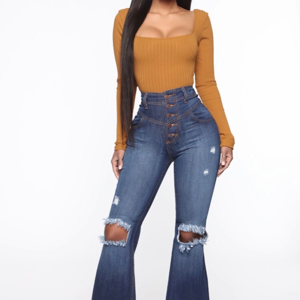 Fashion Nova Stacked for Days Bell Bottom Jeans